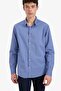 Regular Fit Polo Collar Linen Summer Long Sleeve Shirt E1729Ax25Sp - 3