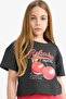 Crew Neck Printed Short Sleeve T-Shirt Girls E0384A825Sm - 4