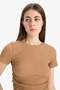 Slim Fit Crew Neck Wrinkled Short Sleeve T-Shirt E0991Ax25Sp