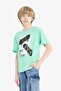 Crew Neck Printed Short Sleeve T-Shirt Boys' F0174A825Sm - 3
