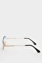 Women Round Transparent Metal Frame Gradient Glass Uv Sunglasses F0615Axns - 3