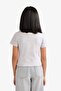 Cropped Fit Crew Neck Ribbed Short Sleeve T-Shirt Girls E1830A825Sm - 6