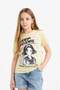 100% Cotton Regular Fit Crew Neck Printed Short Sleeve T-Shirt Girls E0350A825Sm - 4