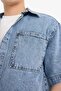 100% Cotton Relax Fit Summer Short Sleeve Jean Shirt D8109Ax25Sp - 6