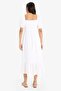 100% Cotton Square Neck Poplin Short Sleeve Maxi White Summer Dress F3108Ax25Sm - 5