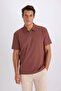 Anti-Wrinkle Zippered Polo Collar T-Shirt B7355Ax25Sp
