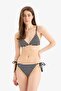 Striped Tulle Lace-Up Bikini Bottom E0146Ax25Sm