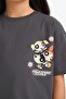 100% Cotton Powerpuff Girls Oversize Wide Fit Crew Neck Back Printed Short Sleeve T-Shirt for Girls - 6