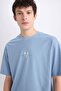 100% Cotton Vikings Valhalla Boxy Fit Crew Neck Back Printed Short Sleeve T-Shirt E0434Ax25Sm - 4