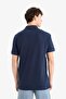 100% Cotton Regular Fit Polo Neck Short Sleeve Striped T-Shirt D7600Ax25Sp - 6