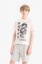 2-Piece Set Printed Short-Sleeved T-Shirt Elastic Waist Shorts Boys F1230A825Sm - 4