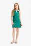 Polo Collar Printed Ribbed Camisole Sleeveless Summer Dress for Girls E3832A825Hs - 4