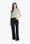 Slim Fit Crew Neck Basic Plain Rib Knit Short Sleeve T-Shirt C7334Ax25Sp - 2