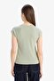 Slim Fit Crew Neck Basic Plain Rib Knit Short Sleeve T-Shirt C7334Ax25Sp - 6