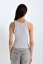 Slim Fit Halter Neck Basic Ribbed Camisole Tank Top (25 Sp) - 7