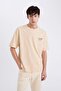 100% Cotton Oversize Wide Fit Crew Neck Printed Short Sleeve T-Shirt D8594Ax25Sp - 3