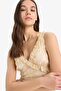 Bodycon الجسم المعانقة منقوشة تول الحمالة فستان ميدي E6809AX25SP - 6