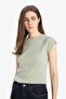 Slim Fit Crew Neck Basic Plain Rib Knit Short Sleeve T-Shirt C7334Ax25Sp