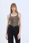 Slim Fit Leopard Patterned Round Neck Ribbed Camisole Undershirt D4548Ax25Sp - 4