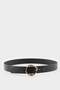 Women's Oval Buckle Faux Leather Jean Belt F1900Axns - 3
