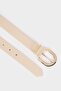 Women's Oval Buckle Faux Leather Jean Belt E6744Axns - 2