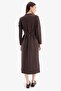 Regular Fit Crew Neck Long Sleeve Belted Thessaloniki Fabric Maxi Dress E5790Ax25Sp - 5