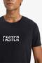 Stretch Fabric Slim Fit Narrow Cut Crew Neck Printed Sportsman Short Sleeve T-Shirt D7811Ax25Sp - 5