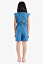 Tied Cotton Sleeveless Short Jumpsuit for Girls E3837A825Hs - 6