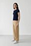 100% Cotton Straight Fit Gabardine Trousers High Waist E4346Ax25Sp - 2