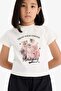 Fitted Crew Neck Printed Short Sleeve T-Shirt Girls E1825A825Sm - 3