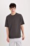 Boxy Fit Crew Neck No-Iron Breathable Printed Short Sleeve Heavy Fabric T-Shirt D9184Ax