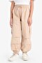 100% Cotton Parachute Cargo Pocket Jogger Pants for Girls E0162A825Sm - 4