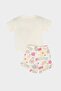 2Li Set Printed Short Sleeve T-Shirt Elastic Waist Shorts Baby Girl E6441A525Sm - 4