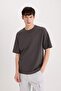 Boxy Fit Crew Neck No-Iron Breathable Printed Short Sleeve Heavy Fabric T-Shirt D9184Ax - 3
