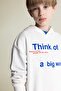 Oversize Wide Fit Hooded Printed Sweatshirt for Boys D7400A825Sp - 4