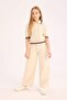 Wide Leg Cotton Trousers for Girls D7098A825Sm