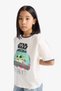 0 Cotton Star Wars-Mandalorian Relax Fit Crew Neck Ribbed Short Sleeve T-Shirt Girl Child E0478A825Sp - 4