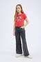 Girls' Tom & Jerry Crop Crew Neck Short Sleeve T-Shirt E0479A825Sp - 4