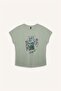 Crew Neck Printed Bat Sleeve T-Shirt D8926Ax25Sp - 7
