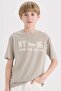 Crew Neck Back Printed Short Sleeve T-Shirt Boy D9265A825SM - 3
