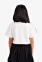 Crop Crew Neck Buttoned Printed Short Sleeve T-Shirt Girls E1881A825Sm - 6