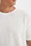 Regular Fit Crew Neck Short Sleeve White Crinkle T-Shirt D6477Ax24Hs - 4