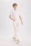 23 April Straight Leg Basic Straight Gabardine Trousers for Boys X4224A625Sm