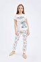 Disney Lilo & Stitch 100% Cotton Printed Elastic Waist Pajama Set for Girls E2224A825Sm