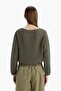 Regular Fit Crew Neck Crochet Knitwear Sweater T4513Az25Sp - 6