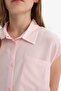 Cropped Fit Cotton Short Sleeve Shirt Girls D7644A825Sm - 6
