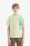 100% Cotton Crew Neck Printed Short Sleeve T-Shirt for Boys E0091A825Sm - 3