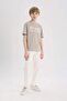 Crew Neck Back Printed Short Sleeve T-Shirt Boy D9265A825SM - 2