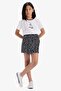 2-Piece Set Short Sleeve T-Shirt Patterned Elastic Waist Shorts Skirt Girls E1258A825Sm - 2