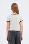 Slim Fit Narrow Cut Crew Neck Printed Ribbed Camisole Short Sleeve T-Shirt Girls E0483A825Sp - 5